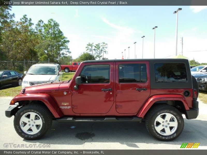 Deep Cherry Red Crystal Pearl / Black 2012 Jeep Wrangler Unlimited Sahara 4x4