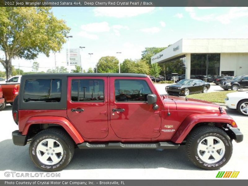 Deep Cherry Red Crystal Pearl / Black 2012 Jeep Wrangler Unlimited Sahara 4x4