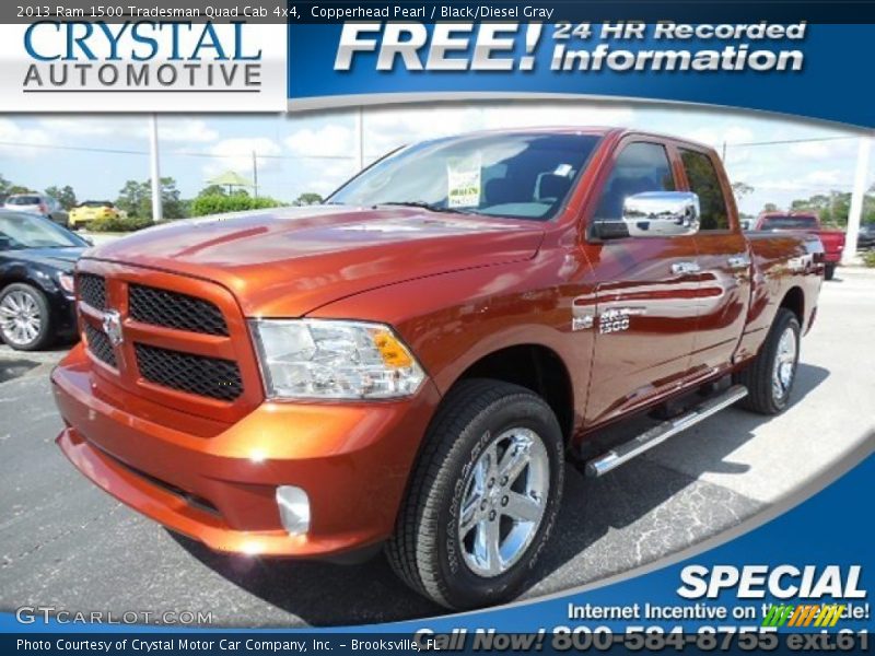 Copperhead Pearl / Black/Diesel Gray 2013 Ram 1500 Tradesman Quad Cab 4x4