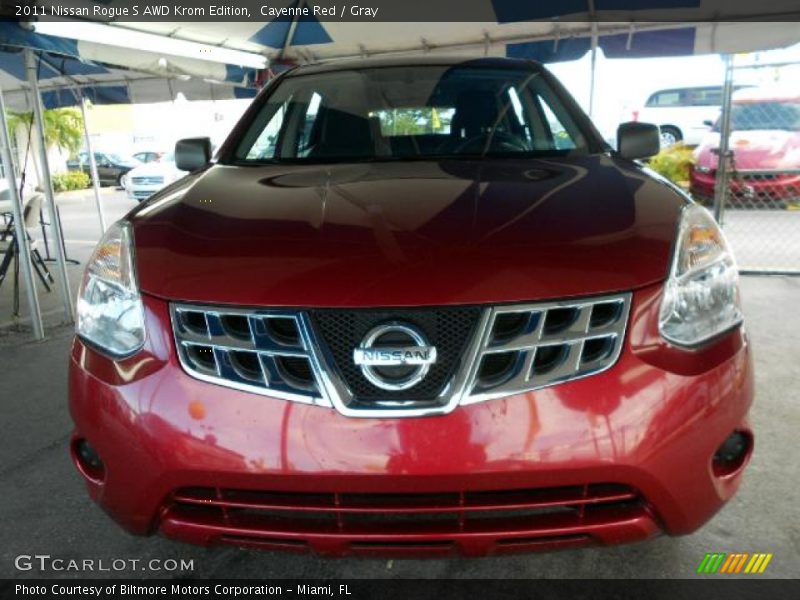 Cayenne Red / Gray 2011 Nissan Rogue S AWD Krom Edition