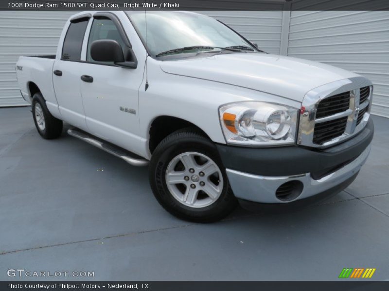 Bright White / Khaki 2008 Dodge Ram 1500 SXT Quad Cab