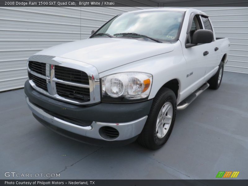 Bright White / Khaki 2008 Dodge Ram 1500 SXT Quad Cab