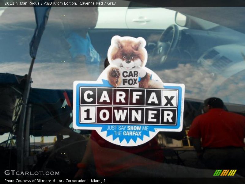 Cayenne Red / Gray 2011 Nissan Rogue S AWD Krom Edition