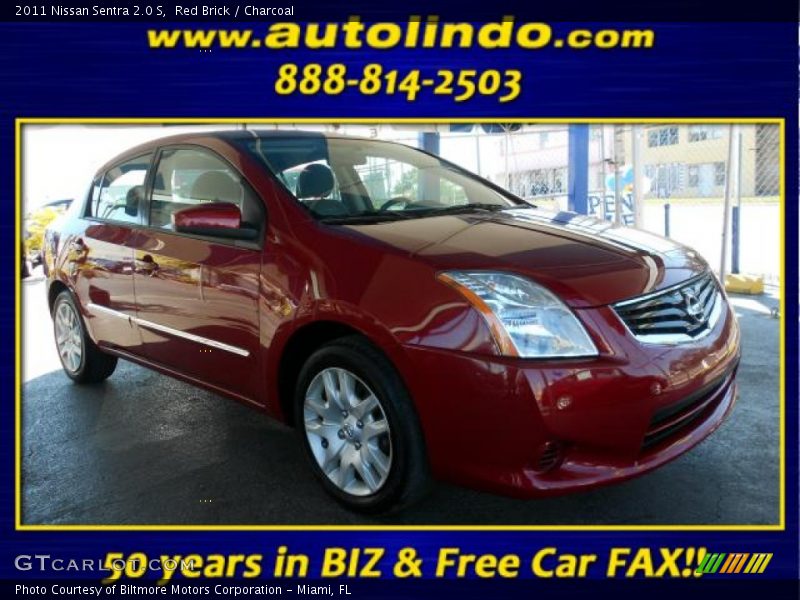 Red Brick / Charcoal 2011 Nissan Sentra 2.0 S