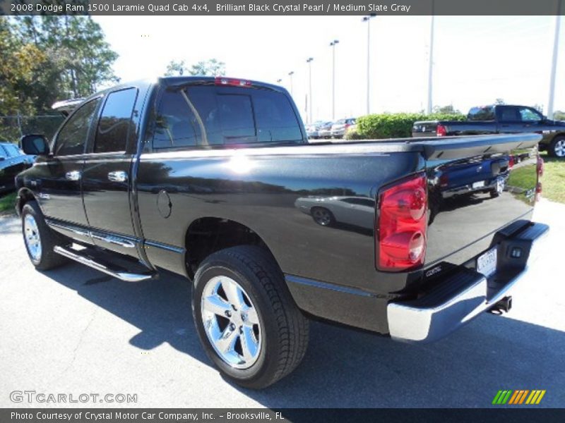 Brilliant Black Crystal Pearl / Medium Slate Gray 2008 Dodge Ram 1500 Laramie Quad Cab 4x4