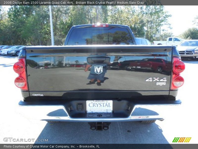 Brilliant Black Crystal Pearl / Medium Slate Gray 2008 Dodge Ram 1500 Laramie Quad Cab 4x4