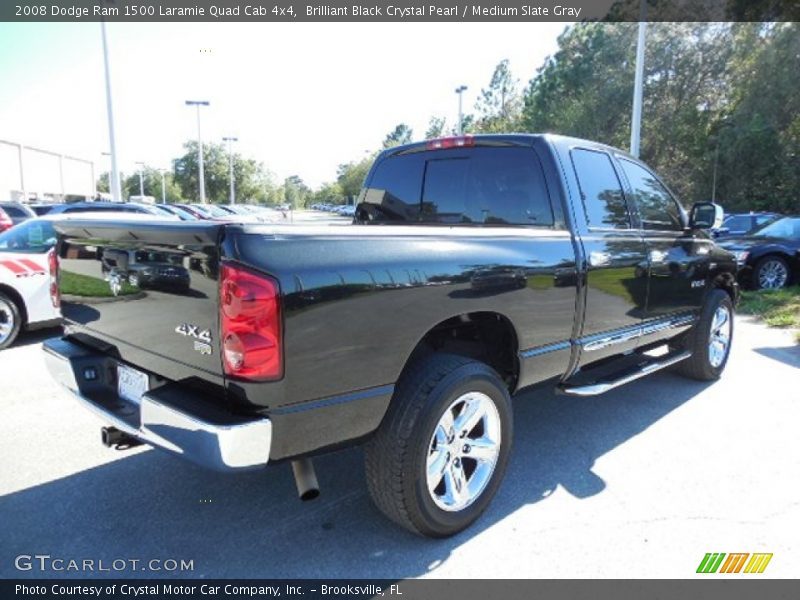 Brilliant Black Crystal Pearl / Medium Slate Gray 2008 Dodge Ram 1500 Laramie Quad Cab 4x4