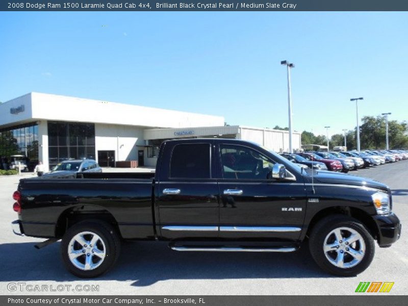 Brilliant Black Crystal Pearl / Medium Slate Gray 2008 Dodge Ram 1500 Laramie Quad Cab 4x4