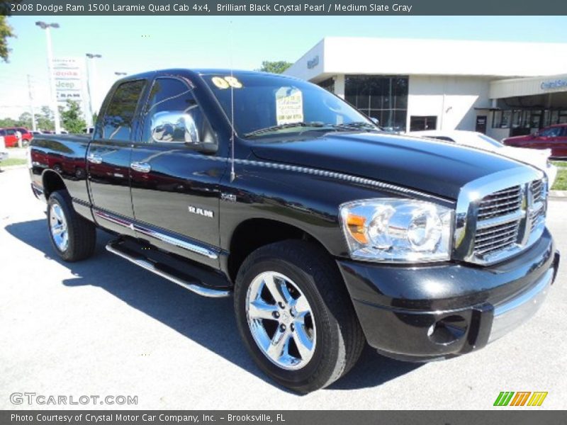 Brilliant Black Crystal Pearl / Medium Slate Gray 2008 Dodge Ram 1500 Laramie Quad Cab 4x4