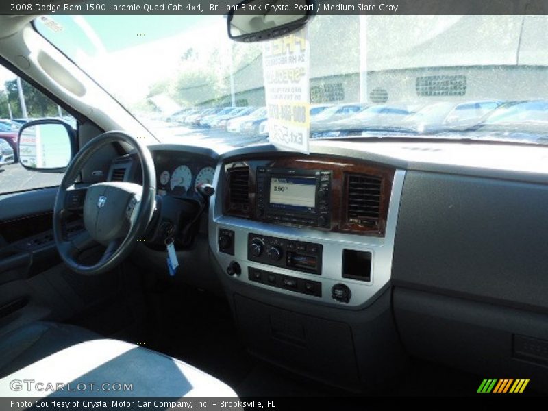 Brilliant Black Crystal Pearl / Medium Slate Gray 2008 Dodge Ram 1500 Laramie Quad Cab 4x4