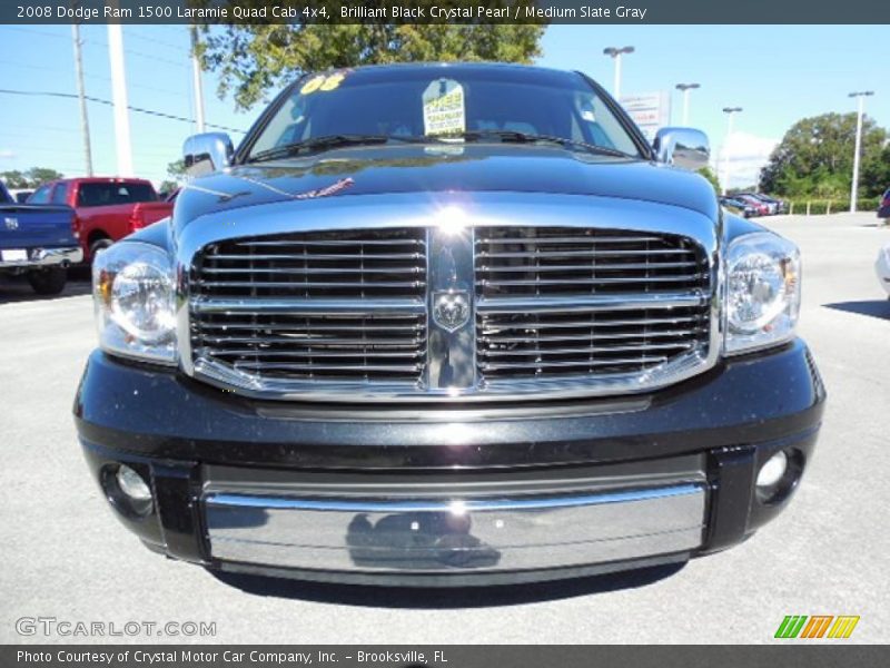 Brilliant Black Crystal Pearl / Medium Slate Gray 2008 Dodge Ram 1500 Laramie Quad Cab 4x4