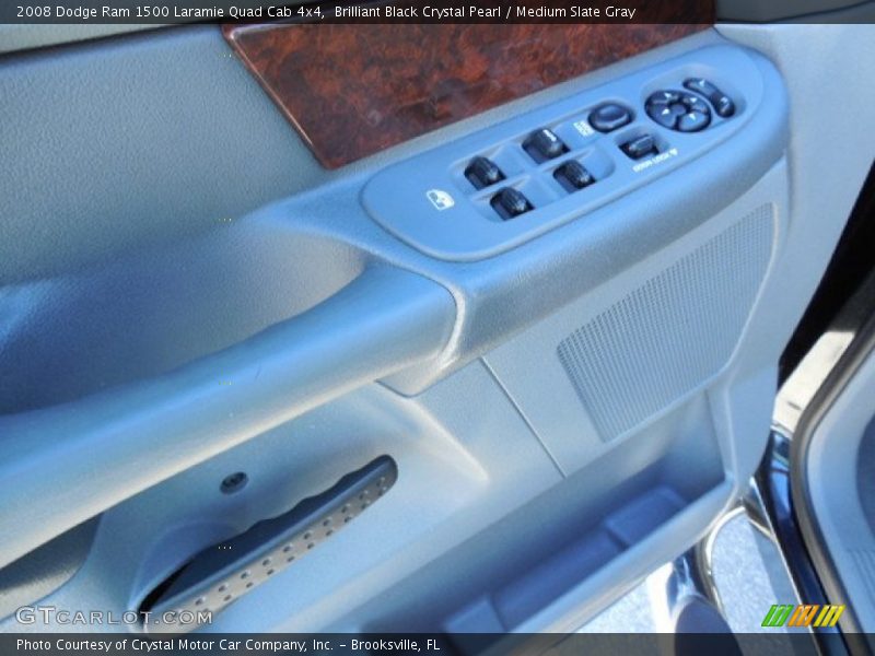 Brilliant Black Crystal Pearl / Medium Slate Gray 2008 Dodge Ram 1500 Laramie Quad Cab 4x4