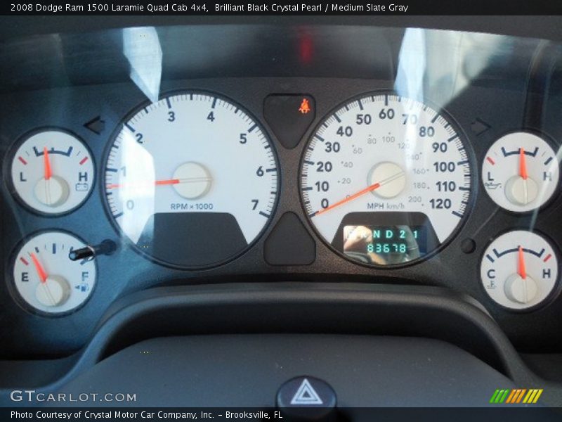 Brilliant Black Crystal Pearl / Medium Slate Gray 2008 Dodge Ram 1500 Laramie Quad Cab 4x4