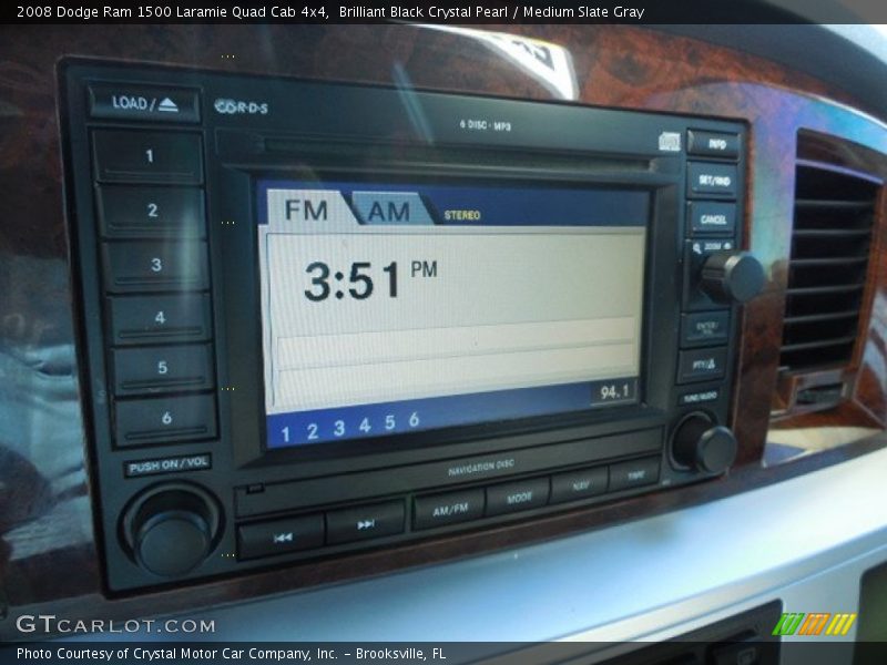 Brilliant Black Crystal Pearl / Medium Slate Gray 2008 Dodge Ram 1500 Laramie Quad Cab 4x4