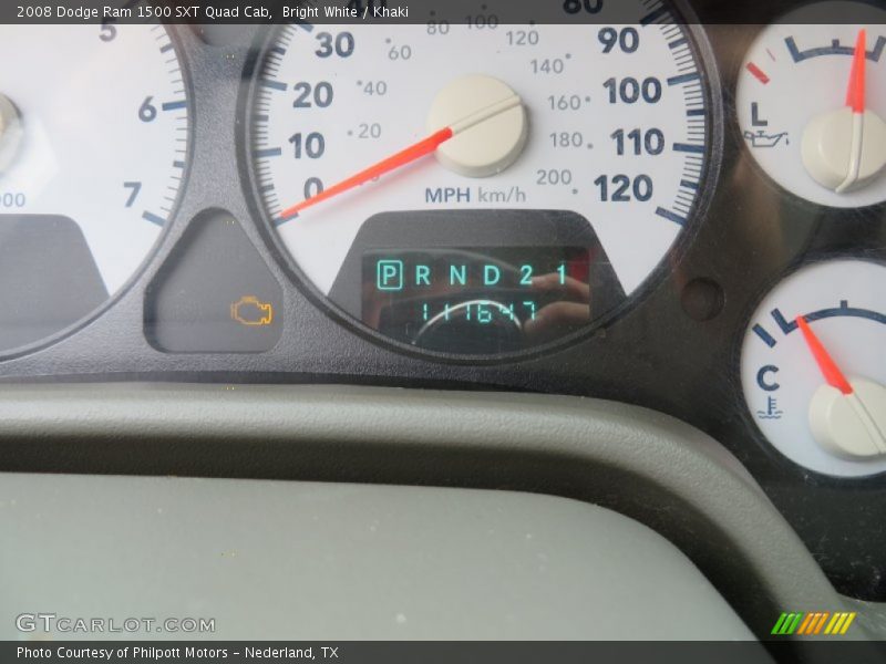 Bright White / Khaki 2008 Dodge Ram 1500 SXT Quad Cab