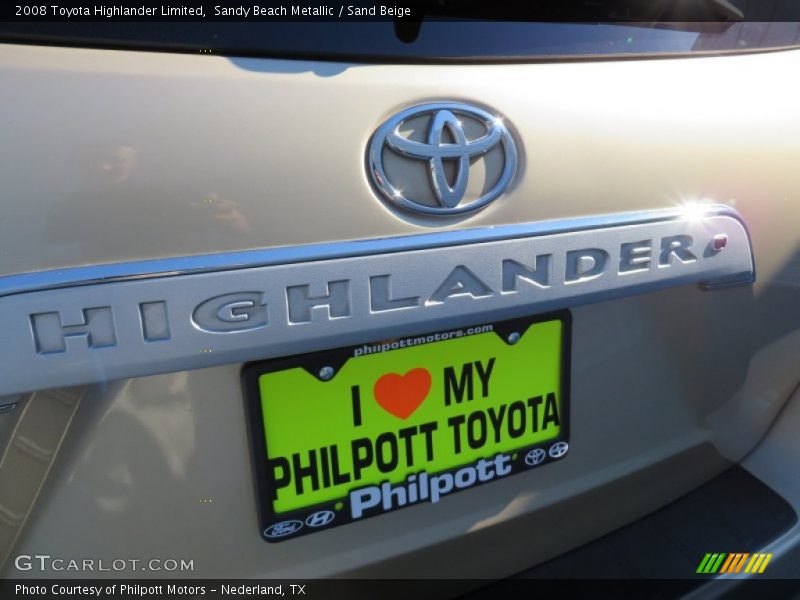 Sandy Beach Metallic / Sand Beige 2008 Toyota Highlander Limited