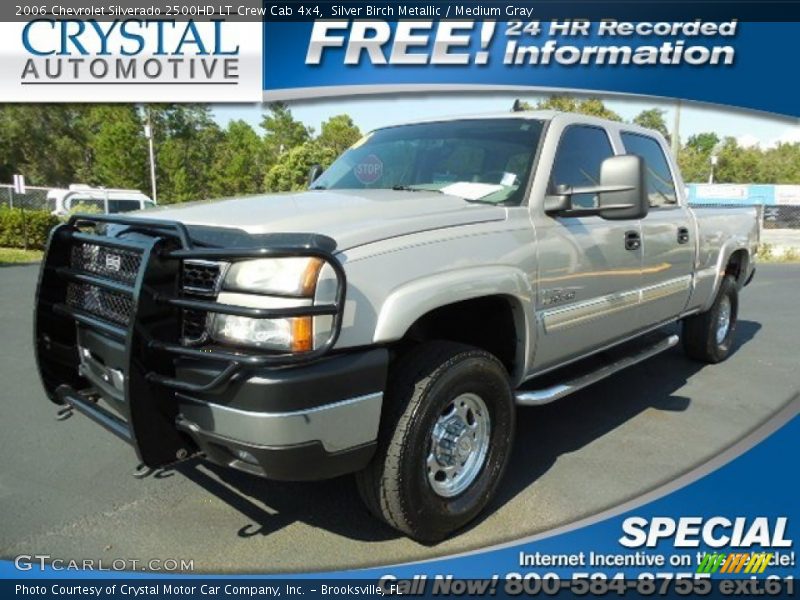 Silver Birch Metallic / Medium Gray 2006 Chevrolet Silverado 2500HD LT Crew Cab 4x4