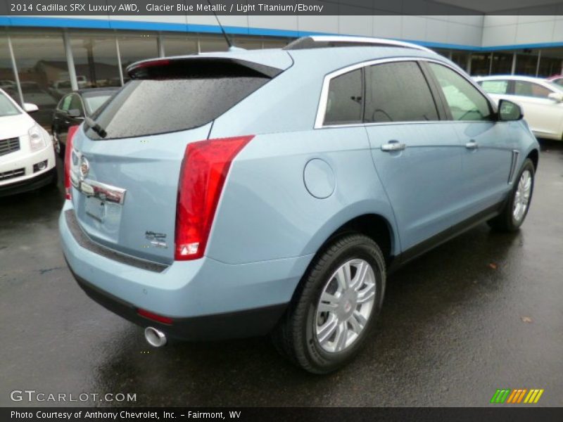 Glacier Blue Metallic / Light Titanium/Ebony 2014 Cadillac SRX Luxury AWD