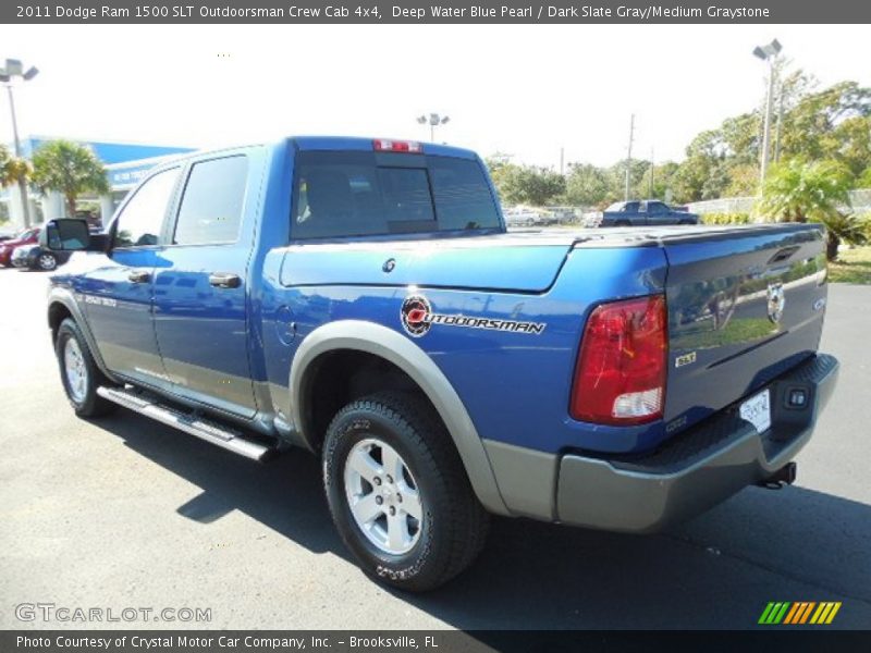 Deep Water Blue Pearl / Dark Slate Gray/Medium Graystone 2011 Dodge Ram 1500 SLT Outdoorsman Crew Cab 4x4