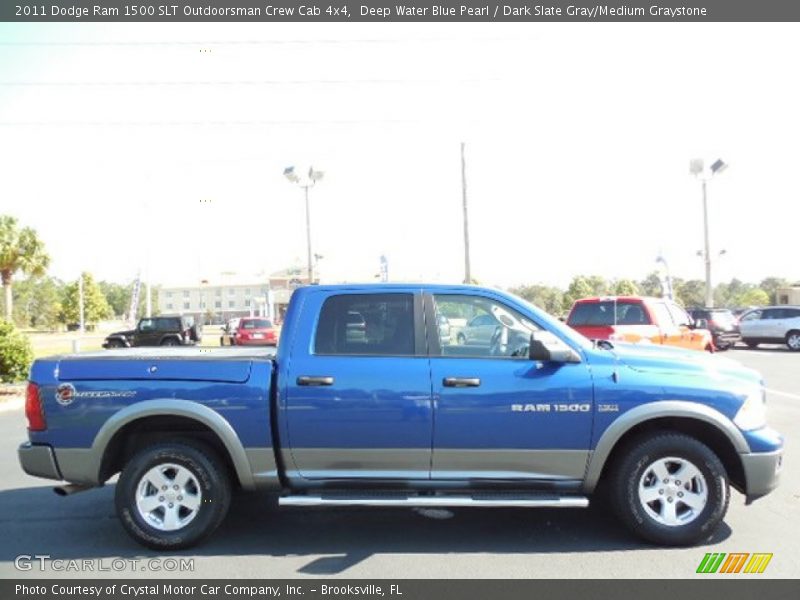 Deep Water Blue Pearl / Dark Slate Gray/Medium Graystone 2011 Dodge Ram 1500 SLT Outdoorsman Crew Cab 4x4
