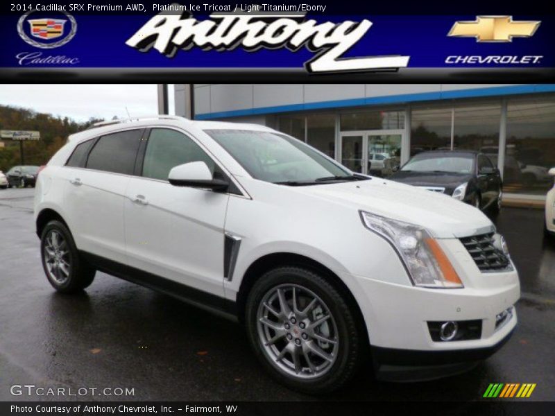 Platinum Ice Tricoat / Light Titanium/Ebony 2014 Cadillac SRX Premium AWD