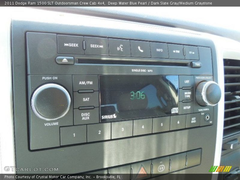 Deep Water Blue Pearl / Dark Slate Gray/Medium Graystone 2011 Dodge Ram 1500 SLT Outdoorsman Crew Cab 4x4