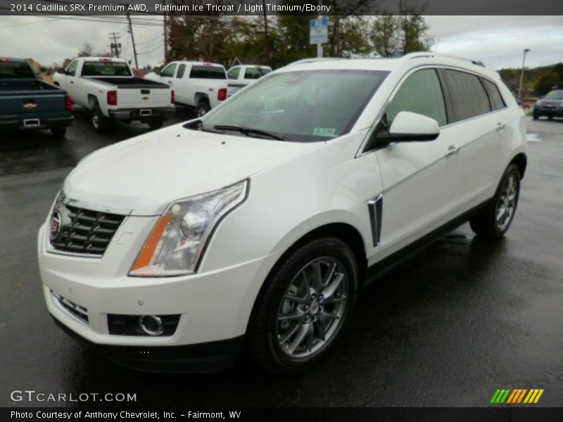 Platinum Ice Tricoat / Light Titanium/Ebony 2014 Cadillac SRX Premium AWD