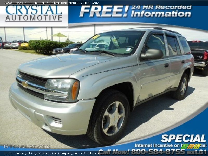 Silverstone Metallic / Light Gray 2008 Chevrolet TrailBlazer LS