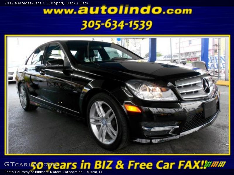 Black / Black 2012 Mercedes-Benz C 250 Sport