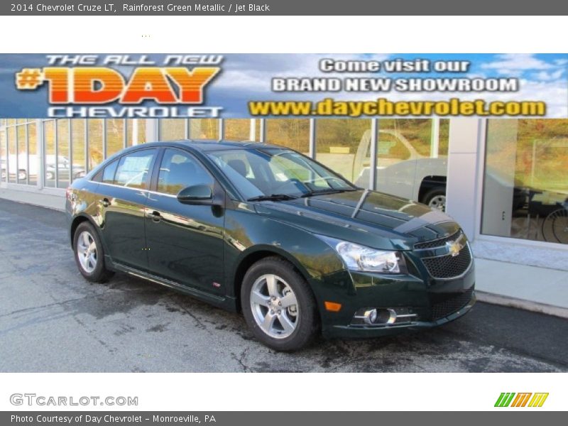 Rainforest Green Metallic / Jet Black 2014 Chevrolet Cruze LT