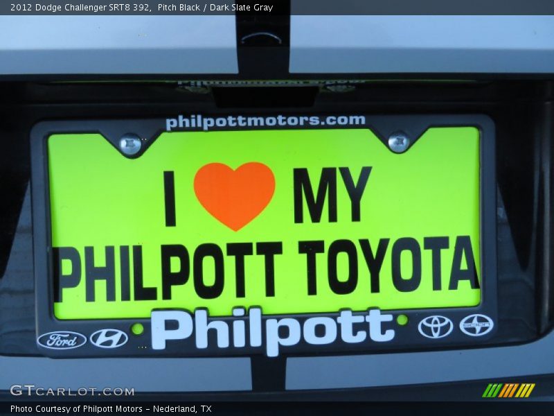 Pitch Black / Dark Slate Gray 2012 Dodge Challenger SRT8 392