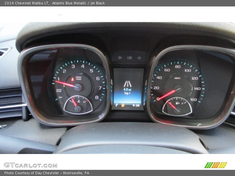 Atlantis Blue Metallic / Jet Black 2014 Chevrolet Malibu LT