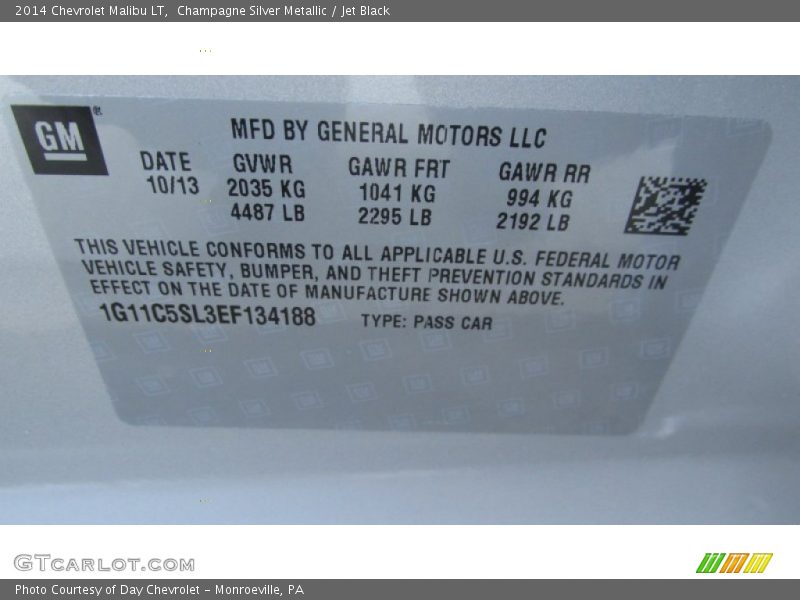 Champagne Silver Metallic / Jet Black 2014 Chevrolet Malibu LT