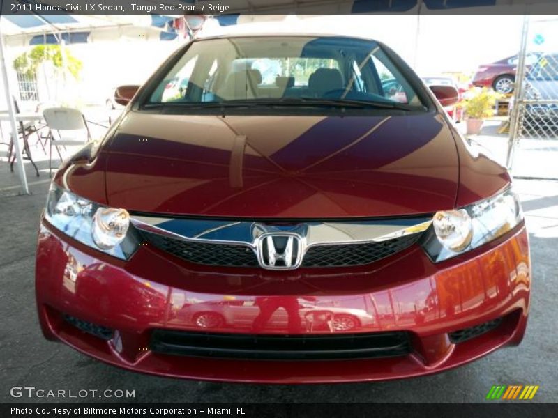 Tango Red Pearl / Beige 2011 Honda Civic LX Sedan