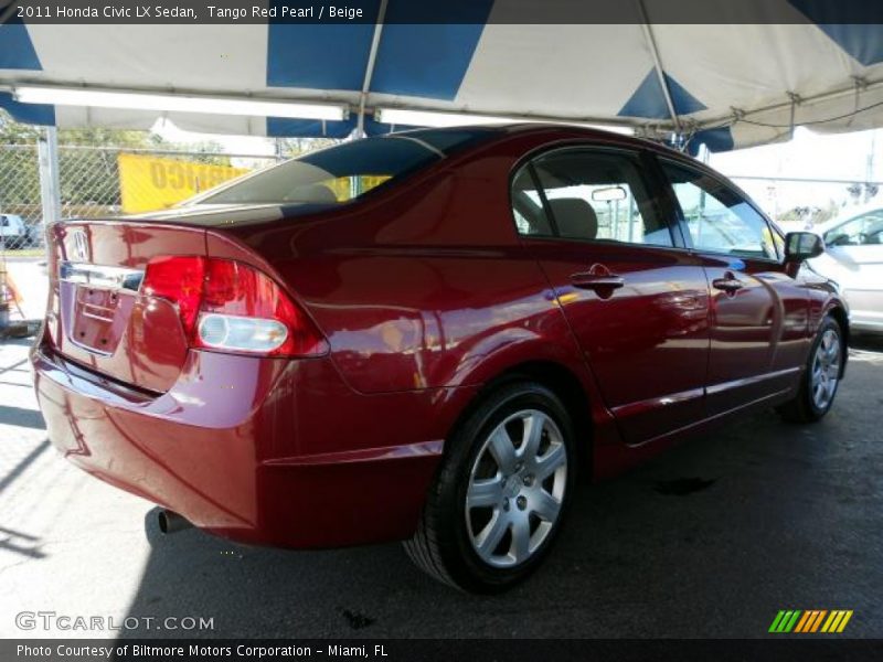Tango Red Pearl / Beige 2011 Honda Civic LX Sedan