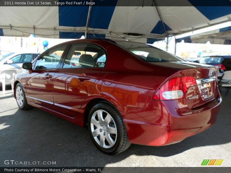 Tango Red Pearl / Beige 2011 Honda Civic LX Sedan