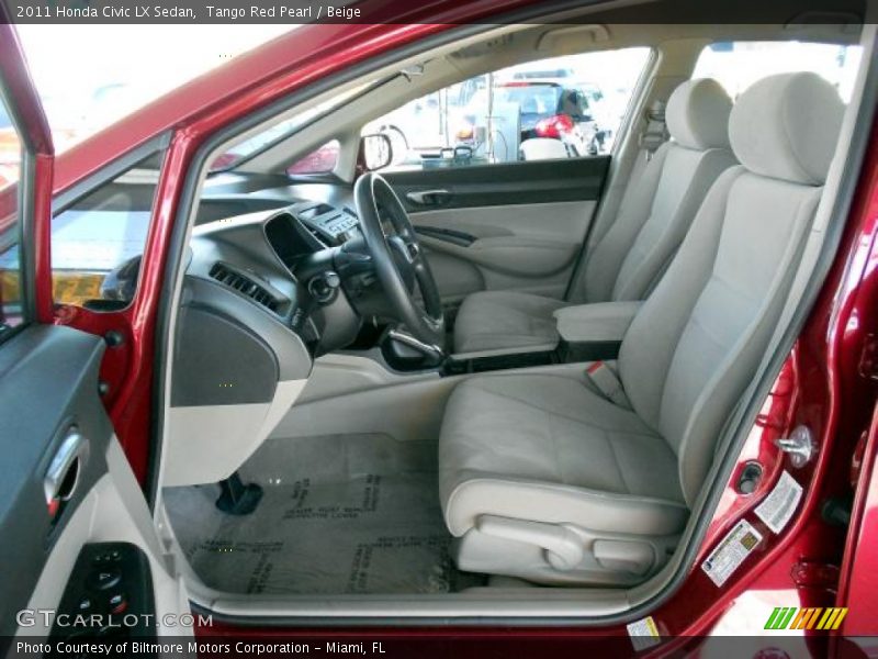 Tango Red Pearl / Beige 2011 Honda Civic LX Sedan