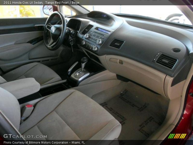 Tango Red Pearl / Beige 2011 Honda Civic LX Sedan