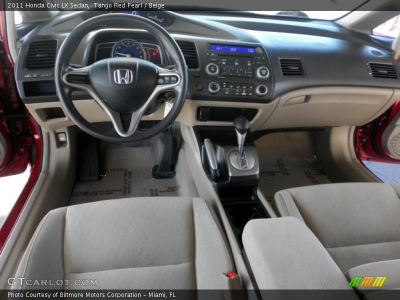 Tango Red Pearl / Beige 2011 Honda Civic LX Sedan