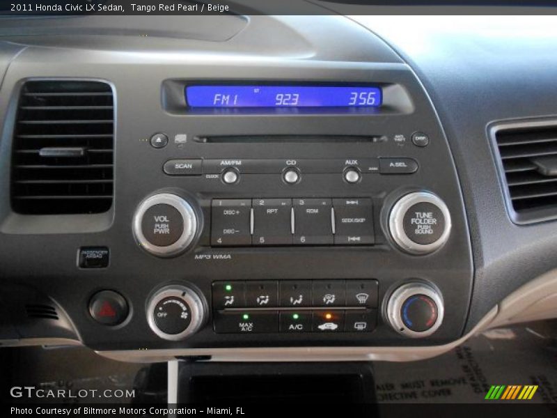Tango Red Pearl / Beige 2011 Honda Civic LX Sedan