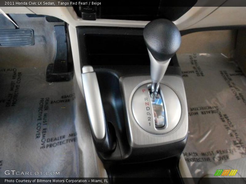 Tango Red Pearl / Beige 2011 Honda Civic LX Sedan