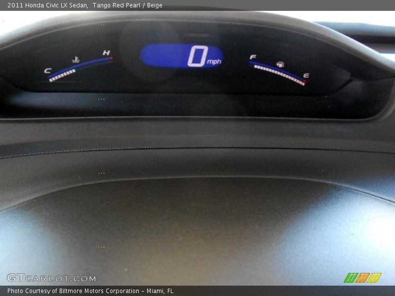 Tango Red Pearl / Beige 2011 Honda Civic LX Sedan