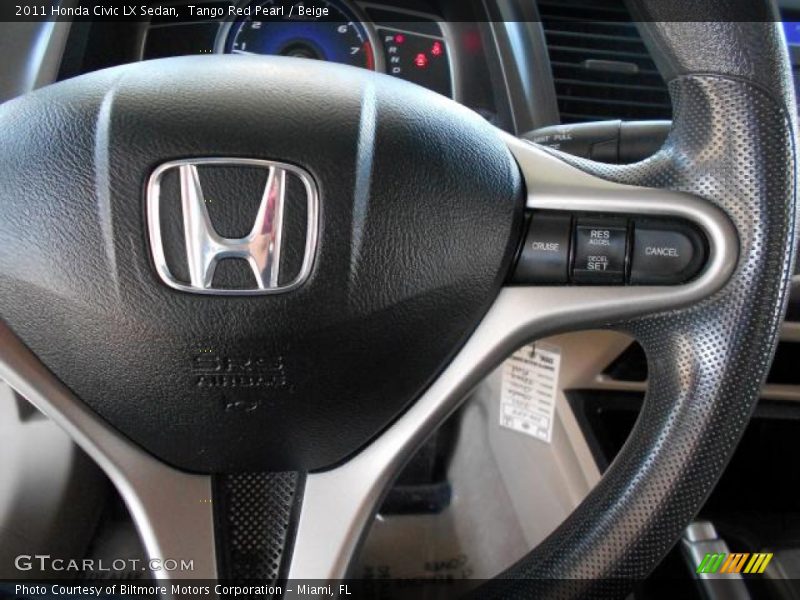 Tango Red Pearl / Beige 2011 Honda Civic LX Sedan