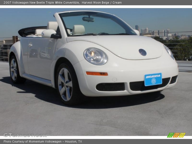 Harvest Moon Beige / Cream 2007 Volkswagen New Beetle Triple White Convertible