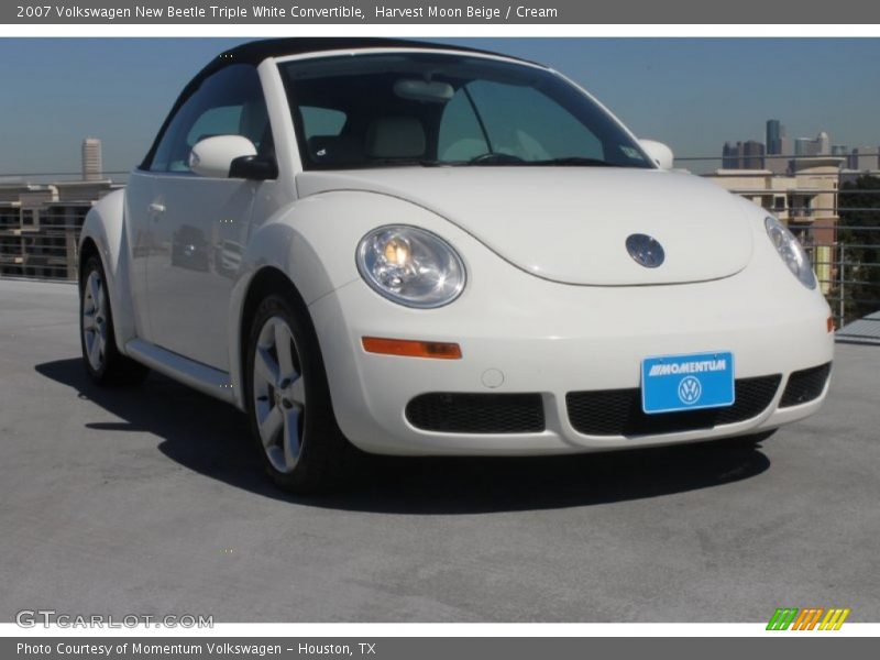 Harvest Moon Beige / Cream 2007 Volkswagen New Beetle Triple White Convertible