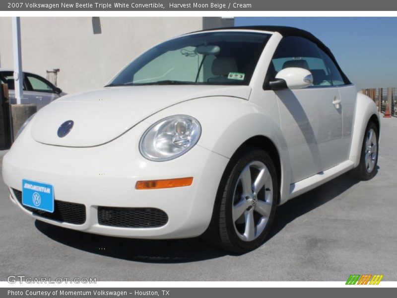 Harvest Moon Beige / Cream 2007 Volkswagen New Beetle Triple White Convertible
