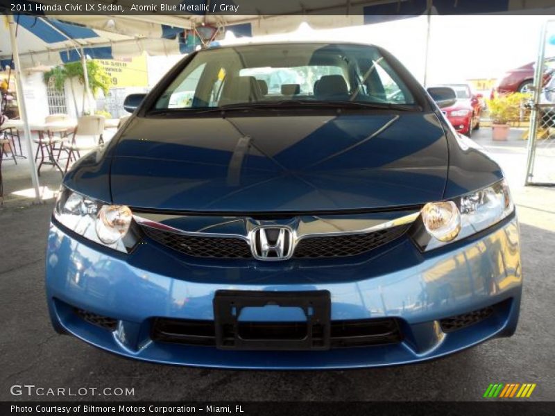 Atomic Blue Metallic / Gray 2011 Honda Civic LX Sedan