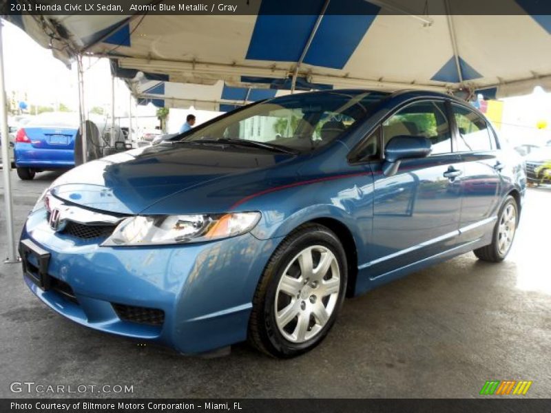 Atomic Blue Metallic / Gray 2011 Honda Civic LX Sedan