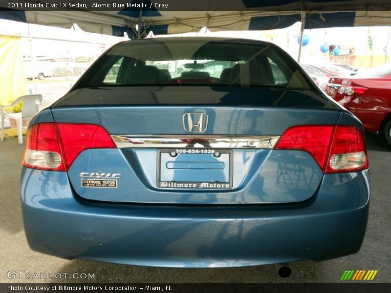 Atomic Blue Metallic / Gray 2011 Honda Civic LX Sedan