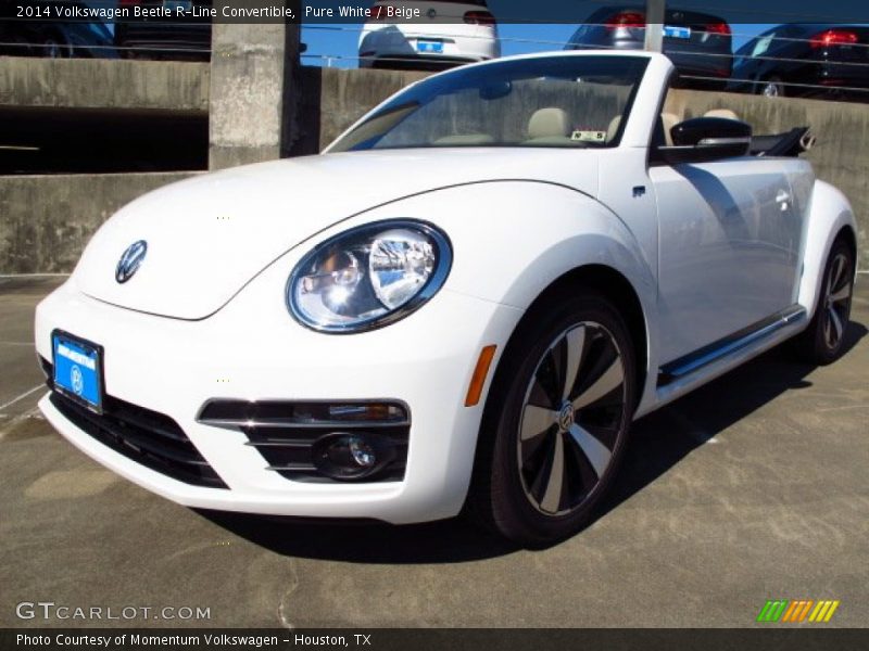 Pure White / Beige 2014 Volkswagen Beetle R-Line Convertible